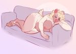  absurd_res anthro big_breasts breasts canid canine female genitals hi_res mammal nastypasty nipples nude pussy sleeping slightly_chubby solo 