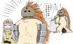  2020 belly blush brown_body brown_fur clothed clothing eulipotyphlan eyes_closed female fur group hedgehog human majiro_the_hedgehog male mammal overweight princess_syalis rope sleepy_princess_in_the_demon_castle tukino 