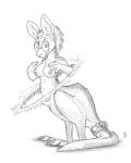  2020 4:5 anthro asinus breasts donkey equid equine eyewear female flinters fur glasses hair hi_res hybrid kangaroo macropod mammal marsupial monochrome navel nipples nude pouch_(anatomy) solo transformation 