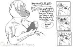  ! ... 2020 angry anthro baby belly big_belly big_breasts birth black_and_white breastfeeding breasts dialogue english_text female genitals hi_res hypnosis kinktober lutrine mammal mind_control moblie moblie_(character) monochrome mustelid pregnant pussy skeleton_markings sketch solo text young 