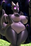  2020 anthro big_breasts breasts curvy_figure digital_media_(artwork) dragon ender_dragon female genitals hi_res huge_breasts minecraft nipples nude pussy scalie slightly_chubby solo thick_thighs thousandfoldfeathers video_games voluptuous wide_hips wings 