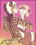  anthro cheetah duo felid feline hi_res kaurimoon love male mammal procyonid raccoon 