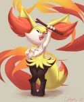  braixen coffeefly eyes_closed hi_res nintendo open_mouth pok&eacute;mon pok&eacute;mon_(species) simple_background solo standing stick tongue video_games wood 
