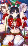  3girls akino_sakura_(oresuki) bikini box breasts buriki capelet christmas_ornaments christmas_tree cleavage costume dress fur-trimmed_dress fur_trim gift gift_box gloves hat hinata_aoi key_visual large_breasts long_hair merry_christmas multiple_girls official_art ore_wo_suki_nano_wa_omae_dake_ka_yo red_capelet red_gloves red_headwear sanshokuin_sumireko santa_bikini santa_costume santa_hat swimsuit trio 