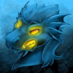  1:1 angry anthro dragon flinters glowing glowing_eyes glowing_mouth hair male rooth solo 