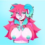  1:1 2020 anthro areola blue_areola blue_ears blue_eyes blue_horn blue_nails blue_nipples blue_nose blue_tongue blush boobiechu bovid breasts caprine ciena_celle colored_nails cross curved_horn demon ear_piercing embarrassed facial_piercing female fur furgonomics furry-specific_piercing goat hair half-length_portrait hand_on_breast horn horn_piercing letterbox lip_piercing long_ears long_hair looking_away low_res mammal mane meme mousepad_design muzzle_piercing nails nipple_piercing nipples nose_piercing nude piercing portrait red_body red_ears red_fur red_hair ring_(jewelry) septum_piercing snakebite_piercing solo tongue white_body white_fur 