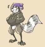  2020 anthro biped black_clothing black_hoodie black_topwear briefs bulge clothed clothing drawyourfursona hoodie hoodie_meme male mammal meme meme_clothing procyonid raccoon solo spookspk standing topwear underwear white_clothing white_underwear 