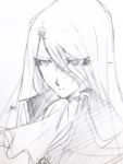  1girl emeraldas gainax highres long_hair sadamoto_yoshiyuki scar sketch solo traditional_media 