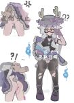  !? 1girl ? ?? absurdres anger_vein animal_ears antlers ass black-framed_eyewear black_pantyhose black_shirt book bow breasts censored closed_mouth clothes_lift dress frills full_body glasses gloves grey_hair hair_bow hat hat_bow heart hetero highres holding holding_book horns jewelry kuangketi large_breasts long_hair multiple_views necklace no_panties object_insertion open_book original pantyhose purple_bow purple_dress purple_gloves purple_skirt pussy pussy_juice reading red_eyes semi-rimless_eyewear sex_toy shirt shoes simple_background sitting skirt skirt_lift solo_focus tail torn_clothes torn_pantyhose under-rim_eyewear vaginal vaginal_object_insertion vibrator white_background 