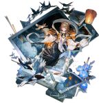  1girl animal_ears architecture arknights black_gloves black_skirt blue_flower boots chinese_clothes cityscape cloud contrail_(arknights) contrail_(the_heavenly_bridge)_(arknights) dress east_asian_architecture eraser fingerless_gloves fireworks flower flying flying_squirrel full_body game_asset glasses gloves hairband hand_fan highres holding holding_fan jetpack lantern long_skirt magpie multiple_views night notebook official_alternate_costume official_art open_mouth outdoors paper_fan paper_lantern parted_lips pencil photo_(object) pleated_skirt pointing purple_eyes qiumoyixing red-framed_eyewear semi-rimless_eyewear shawl skirt sky_lantern solo squirrel squirrel_ears squirrel_girl squirrel_tail tachi-e tail tassel third-party_source under-rim_eyewear white_boots white_dress white_hairband white_shawl wide_sleeves 