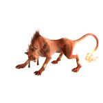  3d animal body_markings claws facial_mark feather_hair_ornament feathers final_fantasy final_fantasy_vii final_fantasy_vii_remake final_fantasy_vii_revelation fire flame-tipped_tail full_body gold_bangle hair_ornament highres looking_at_viewer no_humans red_hair red_xiii sidelocks slit_pupils solo standing tail transparent_background white_background yellow_eyes 