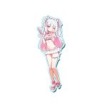  1girl animal_ear_fluff animal_ears ankle_scrunchie bare_shoulders bikini bikini_skirt blue_outline bow bow_bikini colored_inner_animal_ears colored_inner_hair dog_ears dog_girl dog_tail drop_shadow food footwear_bow full_body goeleu gram_pico hair_bow hair_ribbon hand_on_own_face holding holding_food holding_popsicle leg_ribbon long_hair merchandise_available midriff multi-strapped_bikini_bottom multicolored_hair navel off-shoulder_bikini off_shoulder official_art outline phase_connect pink_bow pink_hair pink_ribbon pink_scrunchie popsicle ribbon ruffle_bikini sandals scrunchie second-party_source side-tie_bikini_bottom simple_background solo swimsuit tail thigh_ribbon two_side_up virtual_youtuber white_background white_bikini white_hair white_sandals white_tail 