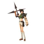  1girl 3d armor black_hair breasts chest_strap crop_top final_fantasy final_fantasy_vii final_fantasy_vii_remake final_fantasy_vii_revelation fingerless_gloves full_body gloves green_shirt grey_shorts headband highres holding holding_shuriken holding_weapon holster looking_at_viewer loose_socks medium_breasts official_art open_mouth orange_gloves orange_shoes pauldrons pouch ribbed_shirt shirt shoes short_hair shorts shoulder_armor shuriken single_bare_shoulder single_pauldron sleeveless sleeveless_turtleneck smile sneakers socks solo standing thigh_holster thigh_pouch transparent_background turtleneck weapon white_background white_socks yuffie_kisaragi 