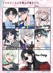  6+boys aqua_hair black_collar black_gloves black_hair black_nails black_shirt blue_hair blue_jacket blue_shirt brown_jacket chain chain_necklace character_name checkered_clothes checkered_scarf collar collarbone collared_shirt commentary_request crossover danganronpa_(series) danganronpa_v3:_killing_harmony eyepatch facial_tattoo followers_favorite_challenge gloves green_hair grey_eyes grey_hair heaven_official's_blessing heterochromia highres hua_cheng inukai_yuto jacket jewelry kaida_shion long_hair mahoutsukai_no_yakusoku male_focus mikoshiba_kenta multicolored_hair multiple_boys multiple_drawing_challenge nail_polish necklace necktie nnnnna_1 oma_kokichi owen_(mahoutsukai_no_yakusoku) paradox_live purple_eyes purple_hair purple_necktie red_eyes ring scarf shirt short_hair smile spiked_collar spikes tattoo tongue tongue_out two-tone_hair unbuttoned unbuttoned_shirt white_hair white_shirt yamato_shogo yellow_eyes 