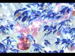  apple applin blue_eyes colored_skin commentary_request digi_tallop food fruit green_skin highres holding holding_pokemon mew_(pokemon) no_humans one-hour_drawing_challenge pokemon pokemon_(creature) pokemon_focus tail tree wyrm 