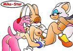  amy_rose cream_the_rabbit mika-star rouge_the_bat sega sonic_team 