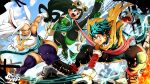  1boy 2girls absurdres animal_ears asui_tsuyu boku_no_hero_academia dark-skinned_female dark_skin green_hair highres leotard long_eyelashes midoriya_izuku mirko multiple_girls muscular muscular_female rabbit_ears rabbit_girl rabbit_tail sonchapo tail taut_leotard thick_thighs thighs toned toned_female turtleneck turtleneck_leotard white_leotard 