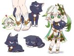  1girl animal animalization anklet armlet black_cat bloomers cape cat commentary_request cross-shaped_pupils detached_sleeves dress eyelashes feathers gem genshin_impact gold_anklet gold_armlet gold_trim green_cape green_eyes green_gem green_hair green_pupils green_sleeves hair_between_eyes hair_ornament heart heart_hair_ornament highres holding holding_animal holding_cat jewelry leaf leaf_hair_ornament long_hair looking_at_animal multicolored_hair nahida_(genshin_impact) open_mouth pointy_ears pom_pom_(clothes) scaramouche_(cat)_(genshin_impact) scaramouche_(genshin_impact) short_dress side_ponytail sidelocks socks spoken_character stirrup_footwear streaked_hair string symbol-shaped_pupils tareme tearing_up tears toenails toes uwao0607 wavy_eyes white_bloomers white_dress white_hair white_socks yellow_feathers 