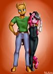  2018 absurd_res anibaruthecat clothed clothing duo equine fan_character hair hand_on_shoulder hat hi_res jeans looking_at_viewer male mammal my_little_pony pants 