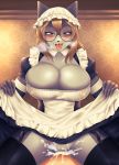  2020 absurd_res anthro big_breasts black_nose blush bodily_fluids breasts canid clothed clothing clothing_lift cum cum_in_pussy cum_inside dodo_mpa dress dress_lift duo eyewear female female_on_top genital_fluids genitals glasses hair hi_res huge_breasts maid_uniform male male/female male_on_bottom mammal on_bottom on_top open_mouth pussy sex smile tongue tongue_out uniform 