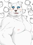  2020 anthro belly blush fur hi_res kemono male mammal moobs nipples overweight overweight_anthro overweight_male polar_bear scar shintatokoro solo ursid ursine white_body white_fur 