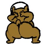  1:1 ambiguous_gender animated anthro bearphones blitzdrachin butt conditional_dnp headphones low_res mammal overweight short_playtime slightly_chubby twerking ursid 