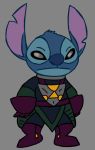  2020 alien armor artbro black_eyes blue_body blue_fur blue_nose clothed clothing digital_drawing_(artwork) digital_media_(artwork) disney experiment_(lilo_and_stitch) fur grey_background head_tuft lilo_and_stitch looking_at_viewer male narrowed_eyes notched_ear simple_background sketch solo squint standing stitch_(lilo_and_stitch) tuft 