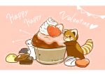  2020 ailurid biped brown_body brown_fur candy chibi chocolate dot_eyes duo feral food fur hi_res holidays letterbox mammal mustela mustelid musteline red_panda shi_nominmin stoat text valentine&#039;s_day white_body white_fur 