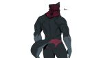  absurd_res anthro athletic athletic_anthro athletic_male butt canid canine canis clothing durag goon_(goonie_san) goonie-san hi_res male mammal panties rear_view solo text underwear wolf 