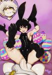  anal anal_penetration balls big_balls big_penis black_body black_clothing black_ears black_eyes black_fur black_hair black_swimwear blush bulge cirrus_(modeseven) clothing clothing_aside duo easter_egg fur genitals girly hair hi_res humanoid lagomorph legs_up leporid male male/male male_penetrated male_penetrating male_penetrating_male mammal modeseven one-piece_swimsuit open_mouth paws penetration penis rabbit seymore spread_legs spreading swimwear tongue underwear underwear_aside white_body white_ears white_hair white_skin yellow_eyes 