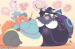  anthro belly big_belly big_breasts blake_(niveusaurum) blonde_hair book breasts cake clothing cookie delphox dessert duo eeveelution eyewear female food glasses hair hat headgear headwear huge_breasts huge_thighs hyper hyper_belly hyper_thighs ice_cream immobile long_hair magic magic_user morbidly_obese morbidly_obese_anthro morbidly_obese_female nekocrispy nintendo obese obese_anthro obese_female overweight overweight_anthro overweight_female pancake pie pok&eacute;mon pok&eacute;mon_(species) red_hair shiny_pok&eacute;mon stella_(garuda_six) stuffing sundae thick_thighs umbreon video_games weight_gain 