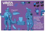  absurd_res animal_genitalia anthro anus bodily_fluids butt cum dripping english_text genital_fluids genital_slit genitals hi_res machine male model_sheet presenting presenting_hindquarters raised_tail robot slit snowfoxy1 solo stomach stomach_acid synth text tongue tongue_out unusual_cum vinta_(synth) 