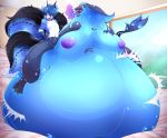  anthro belly big_belly big_breasts bodily_fluids breasts canid canine cum cum_inflation duo elara female fox genital_fluids huge_breasts hyper hyper_belly inflation leonkatlovre male male/female mammal multi_tail nipples reptile scalie snake thick_thighs 