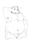  2020 anthro belly bottomwear bulge clothing hi_res kemono male mammal maron2475 moobs navel nipples overweight overweight_anthro overweight_male shorts simple_background sketch solid_color_background solo ursid white_background 