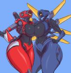  absurd_res apex_legends big_breasts breasts crossgender duo female hand_on_hip hi_res humanoid looking_at_viewer machine pathfinder pose robot saidra thick_thighs ultrakill v1 