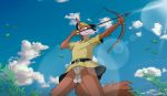  animal_genitalia anthro balls big_tail clothed clothing colrblnd disney domidark genitals hi_res male partially_clothed penis penis_tip robin_hood_(disney) sheath solo weapon 