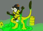  absurd_res dripping genitals glowing hazard hi_res kronas penis radioactive rubber sergal slime thenegative 