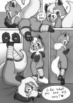  &lt;3 absurd_res ailurid clothing comic dialogue eeveelution english_text flareon greyscale hi_res kink kinktober kinktober_2020 leg_warmers legwear mammal monochrome nintendo pawpads paws pok&eacute;mon pok&eacute;mon_(species) r18 red_panda speech_bubble text video_games 