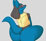  2020 anthro big_butt breasts butt danonymous female hi_res lucario nintendo pok&eacute;mon pok&eacute;mon_(species) solo video_games 