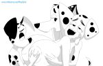  101_dalmatian_street 101_dalmatians 2020 absurd_res age_difference anthro areola big_breasts black_and_white black_nose breasts canid canine canis dalmatian dawkins_(101_dalmatians) delilah_(101_dalmatians) disney domestic_dog dylan_(101_dalmatians) female from_behind_position group group_sex hi_res huge_areola huge_breasts hyper hyper_breasts incest_(lore) looking_pleasured male male/female mammal mature_female monochrome penetration playzone sex shaded simple_background suckling text threesome url young 