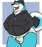  anthro black_clothing black_hoodie black_topwear briefs bulge clothing drawyourfursona hi_res hoodie hoodie/briefs_meme hybrid male meme meme_clothing overweight overweight_anthro overweight_male simple_background solo standing tanio tanio_(character) topwear underwear white_clothing white_underwear 