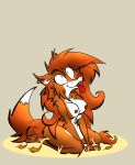  anthro bagodirt breasts canid canine female fox hi_res mammal sitting solo tongue tongue_out 