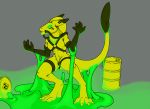  absurd_res dripping genitals glowing hazard hi_res kronas penis radioactive rubber sergal slime thenegative 