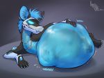  2020 4:3 4_fingers 4_toes abdominal_bulge african_wild_dog after_vore ambiguous_gender ambiguous_pred ambiguous_prey anthro anthro_prey arm_tuft barefoot belly big_belly biped black_body black_skin blue_body blue_eyes blue_fur blue_text blue_tuft canid canine cheek_tuft claws clenched_teeth dated digital_drawing_(artwork) digital_media_(artwork) duo faceless_ambiguous faceless_character facial_tuft fangs feral feral_focus feral_pred fingers fur fur_tuft grey_background grey_text grin half-closed_eyes hand_on_stomach head_tuft hi_res inner_ear_fluff lunlunfox lying machine mammal motion_lines multicolored_body narrowed_eyes nude number on_ground on_side oral_vore paws quadruped radar_(thetwfz) robot robotic rumbling_stomach same_size_vore side_view signature simple_background slosh smile soft_vore solo_focus sound_effects struggling teeth text toes translucent translucent_belly transparent_belly tuft unwilling_vore visor vore white_claws 