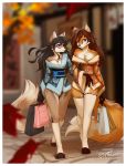  2020 anthro border breasts brown_hair canid canine canis clothed clothing digital_media_(artwork) dragonfu duo eyebrows eyelashes female fox fur hair hi_res mammal orange_body orange_fur purple_eyes smile white_border wolf 