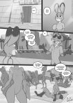  anthro avian beach big_breasts bird black_and_white breasts canid canine clothed clothing comic dialogue disney english_text eyewear eyewear_on_head female flat_chested fox freckles_(artist) genitals group huge_breasts judy_hopps lagomorph leporid lizard male mammal monochrome nick_wilde nude pussy rabbit reptile scalie seaside speech_bubble sunglasses sunglasses_on_head text towel zootopia 