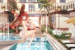  blue_eyes clouble drink feet food fruit hat pool red:_pride_of_eden red_hair see_through swimsuit tagme_(character) water white windows 