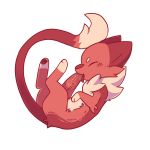  1:1 alpha_channel autofellatio eyes_closed fan_character floating fur legendary_pok&eacute;mon luxx male masturbation mew mewsona_(luxx) neck_tuft nintendo oral oral_masturbation penile penile_masturbation pok&eacute;mon pok&eacute;mon_(species) red_body red_fur simple_background solo transparent_background tuft video_games 