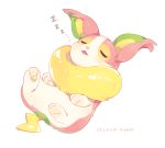  absurdres artist_name closed_eyes commentary_request fur gen_8_pokemon hideko_(l33l3b) highres paws pokemon pokemon_(creature) shiny sleeping solo tongue tongue_out watermark yamper zzz 