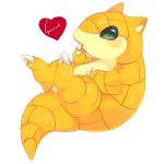  blush claws commentary_request full_body gen_1_pokemon heart hideko_(l33l3b) highres no_humans pokemon pokemon_(creature) sandshrew shiny tail white_background 